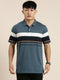 Blue Striped Polo T-shirt